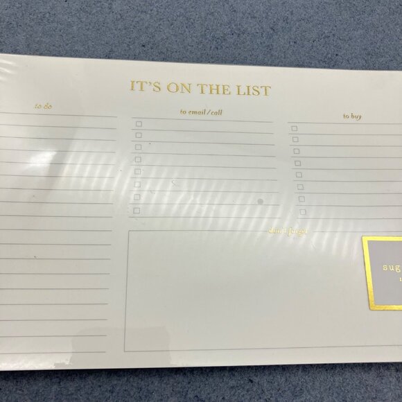 "Its On The List" Gold Foil Weekly Planner Pad 9" X 5.5" Productivity Organizer - Picture 4 of 9